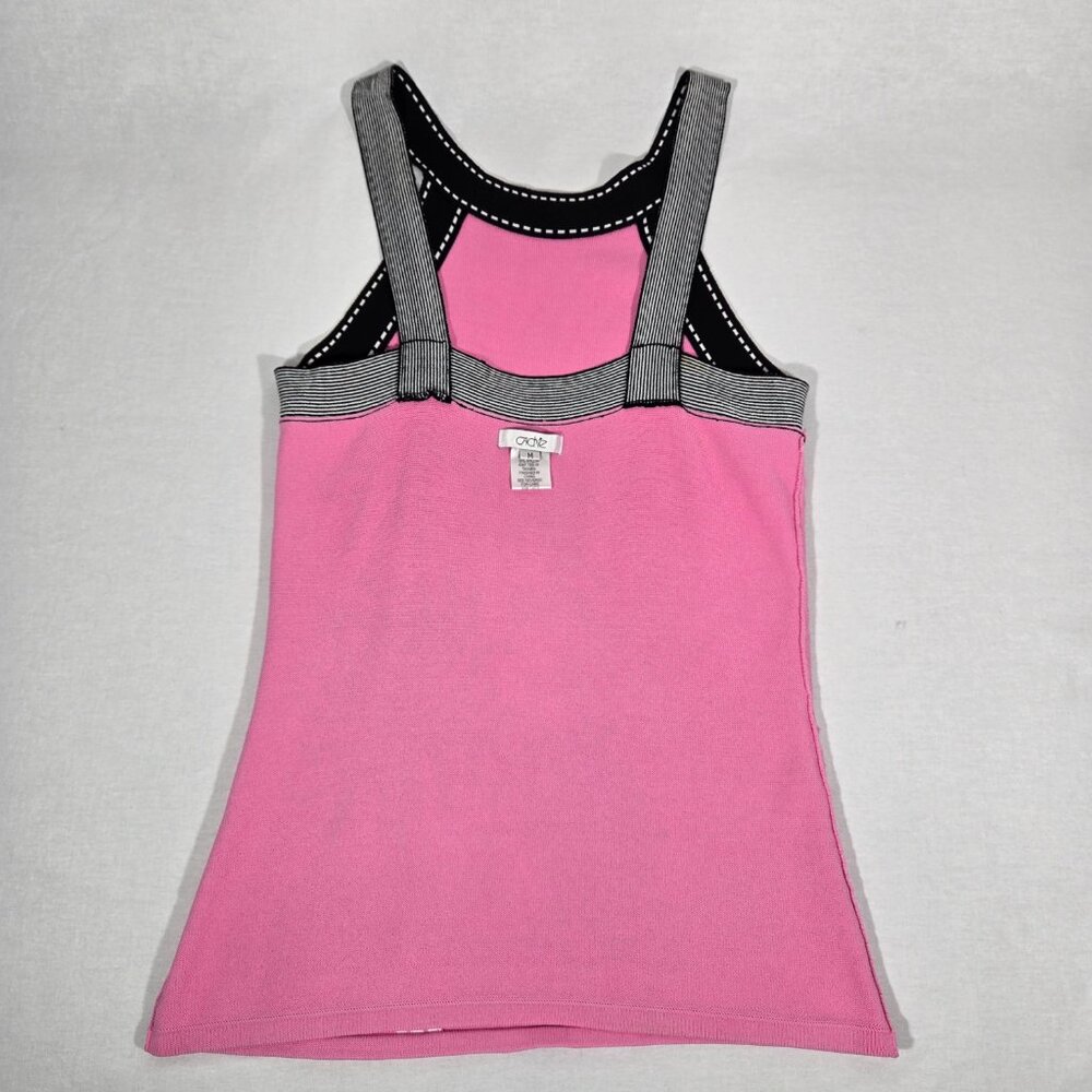 Y2K Vintage CACHE Cottagecore Pink Halter Strappy Slinky Knit Tank Top Size M. - Picture 12 of 17